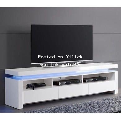 Stylish Modern White TV Stand with LED Lights for sale in Kampala - Yilick