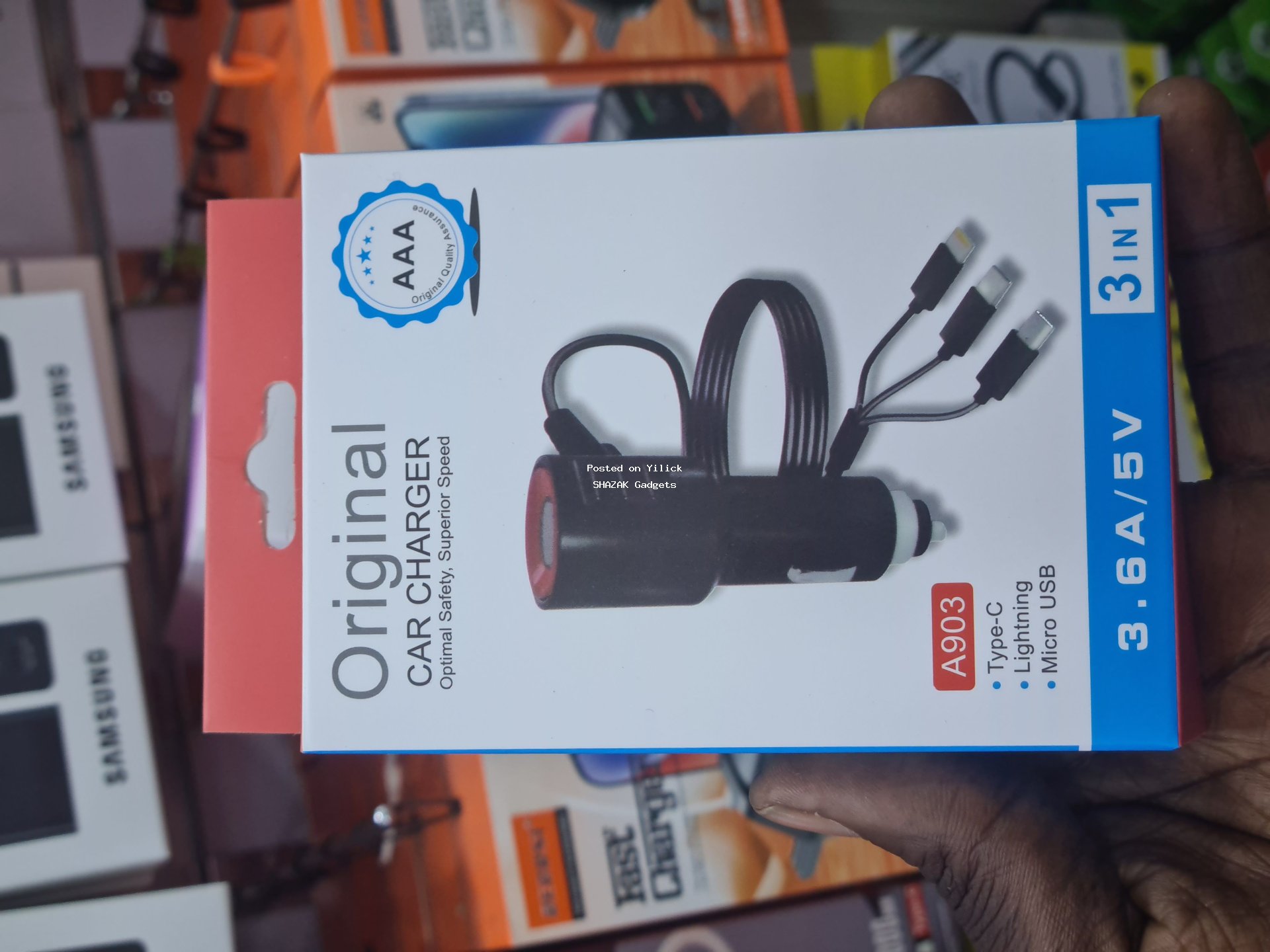 AAA Original 3-in-1 Car Charger with Dual USB Ports for sale in Kampala - Yilick
