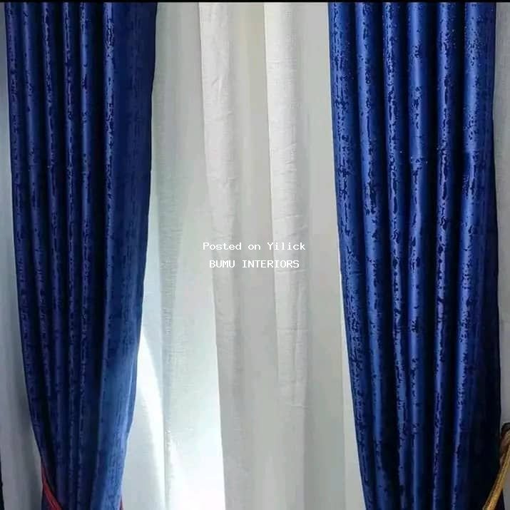 Elegant Royal Blue Velvet Curtains for Home Décor for sale in Kampala - Yilick