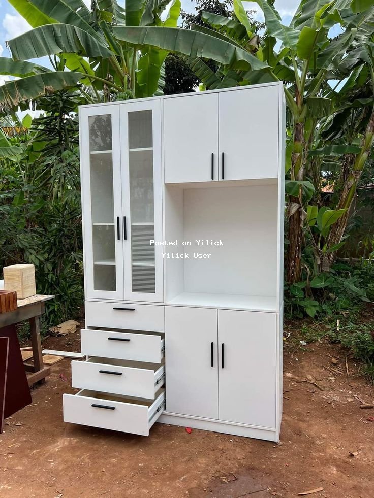Elegant Modern White Cabinet - Stylish Storage Solution for sale in Kampala - Yilick