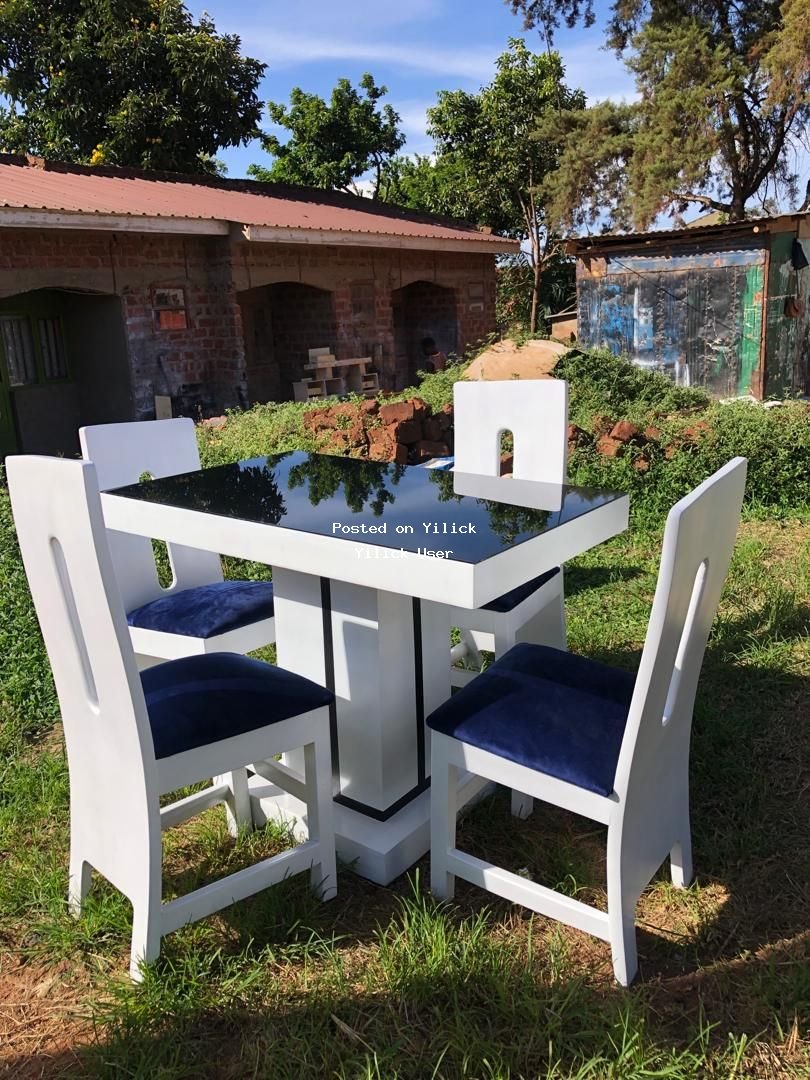 Elegant 4-seater White Dining Table Set for sale in Kampala - Yilick