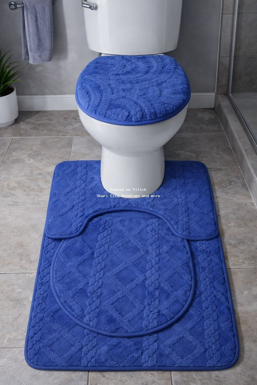Luxurious Blue Bathroom Mat Set for sale in Kampala - Yilick