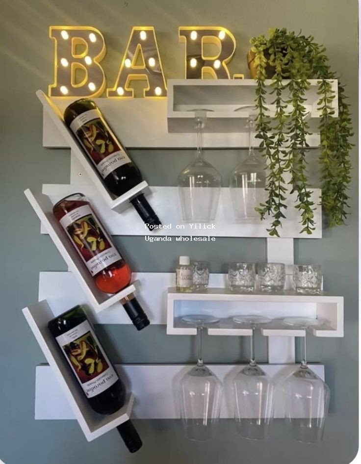 Stylish Wall-Mounted Bar Rack / wine rack for sale in Kampala - Yilick