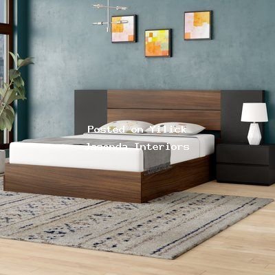 Luxurious Modern Wooden Bed with Chic Nightstands for sale in Kampala - Yilick