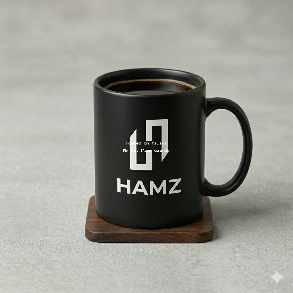 Custom Black Coffee Mug with Logo for sale in Kampala - Yilick