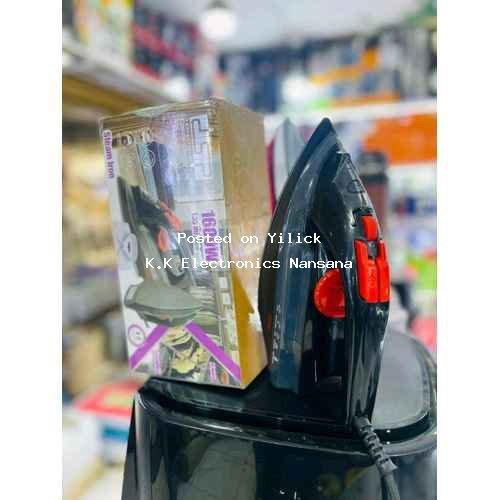 Portable Steam Iron, Spray Iron,1600W with Teflon Soleplate, 200ml Water Tank, Continuous Steam & Vertical Steam Functions-BLACK for sale in Kampala - Yilick
