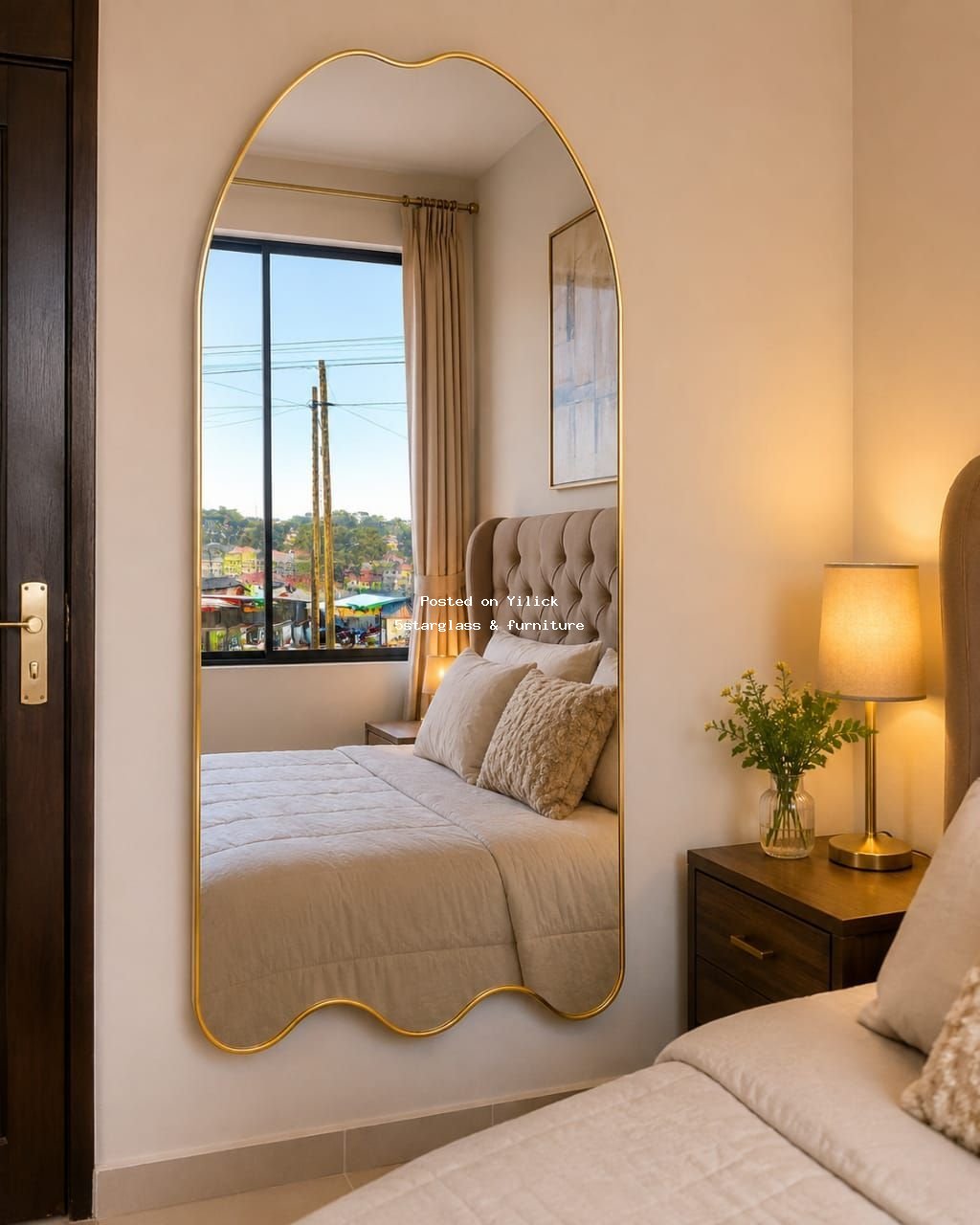 Elegant Wall Mirror with Gold Frame for Home Décor for sale in Kampala - Yilick