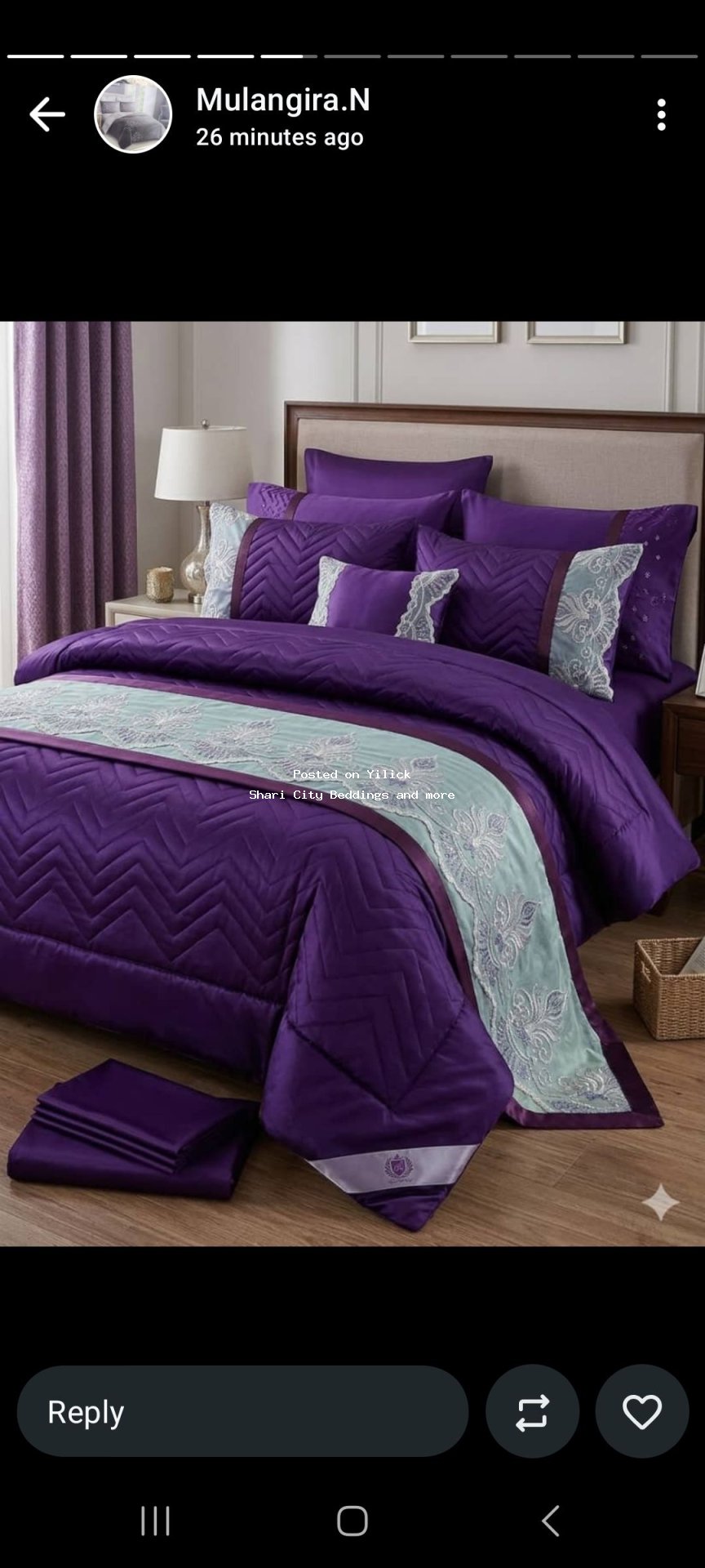 Luxurious Purple Comforter Set for Cozy Bedrooms for sale in Kampala - Yilick