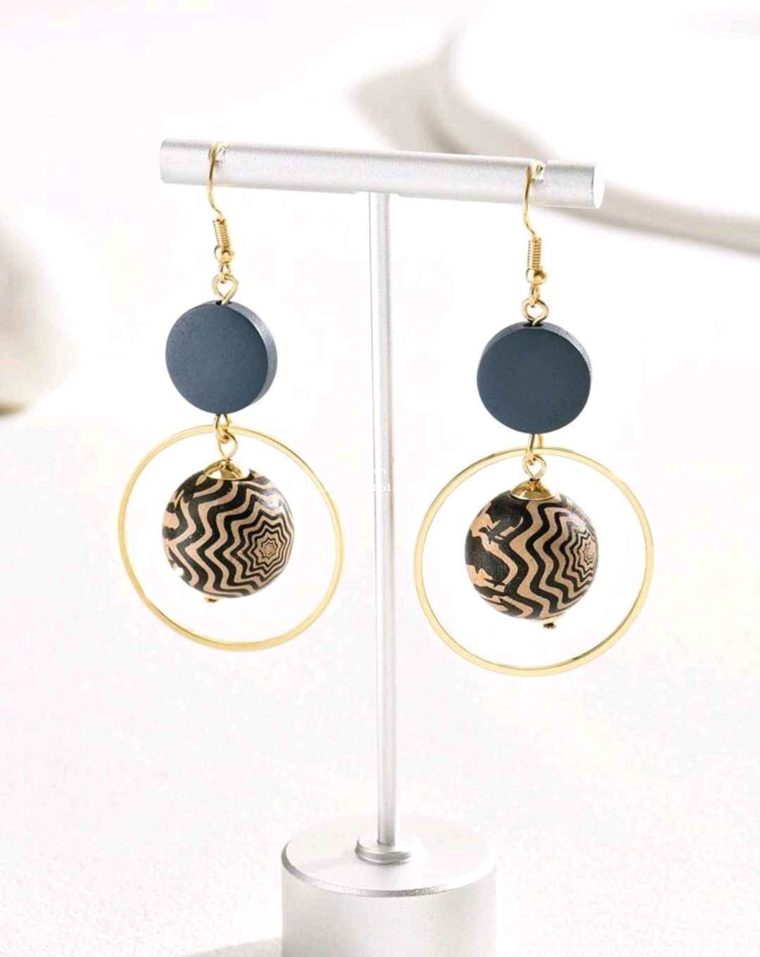 Bohemian Wooden Bead Earrings for sale in Wakiso - Yilick