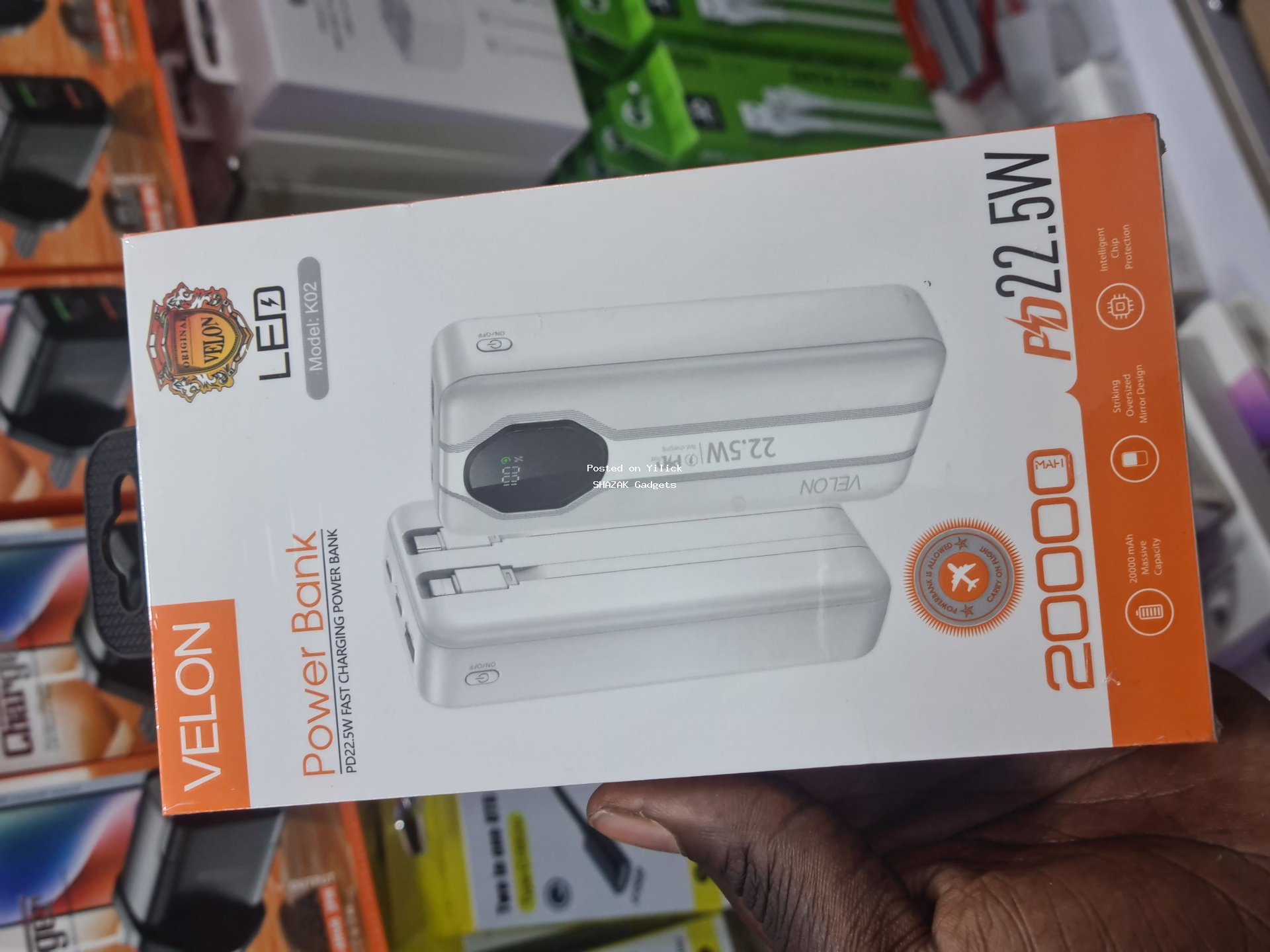 Velon 20000mAh Power Bank - Fast Charging with LED Indicator for sale in Kampala - Yilick