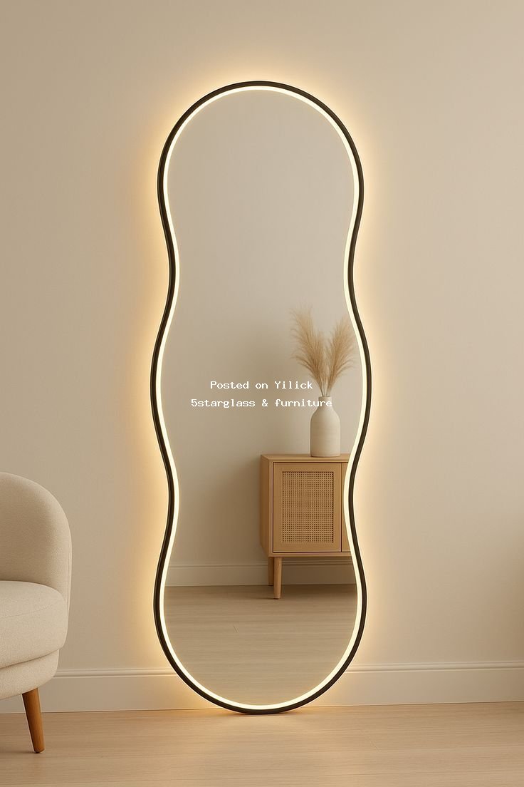 Elegant LED Lighted Full-Length Mirror for Modern Spaces for sale in Kampala - Yilick