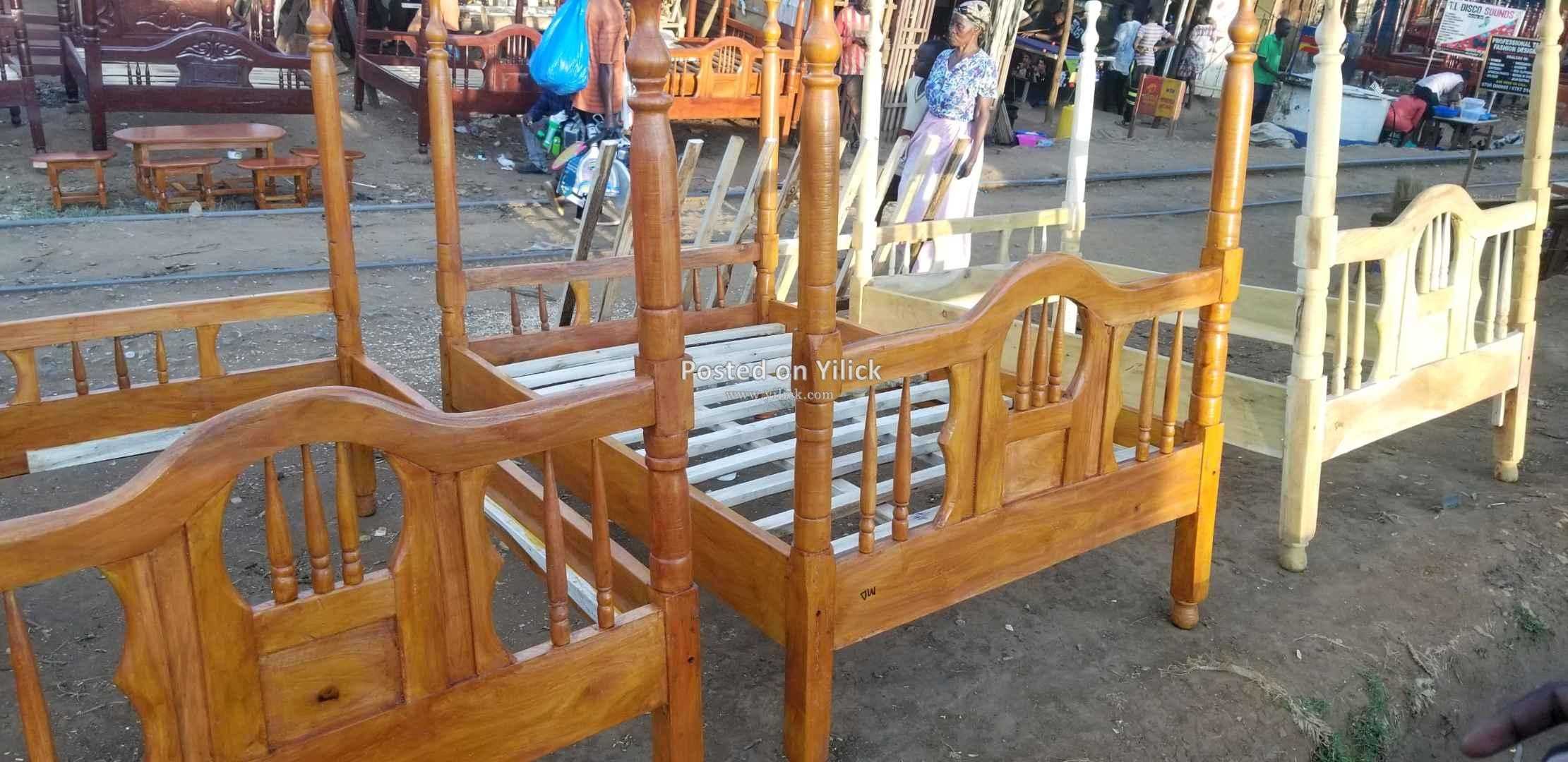 Wooden  beds 4x6 brand new for sale in Kampala - Yilick