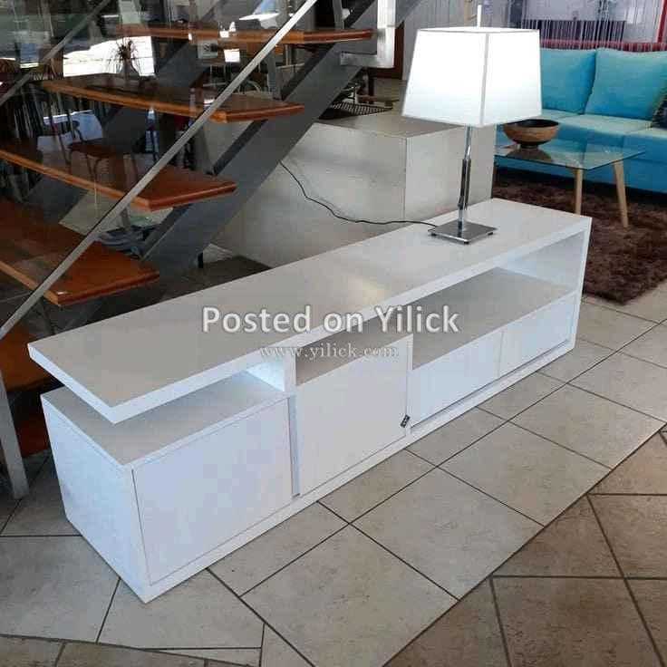 White TV unit, TV stand brand new for sale in Kampala - Yilick