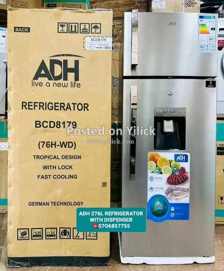 ADH 276 litres fridge/ with external water dispenser/ double for sale in Kampala - Yilick