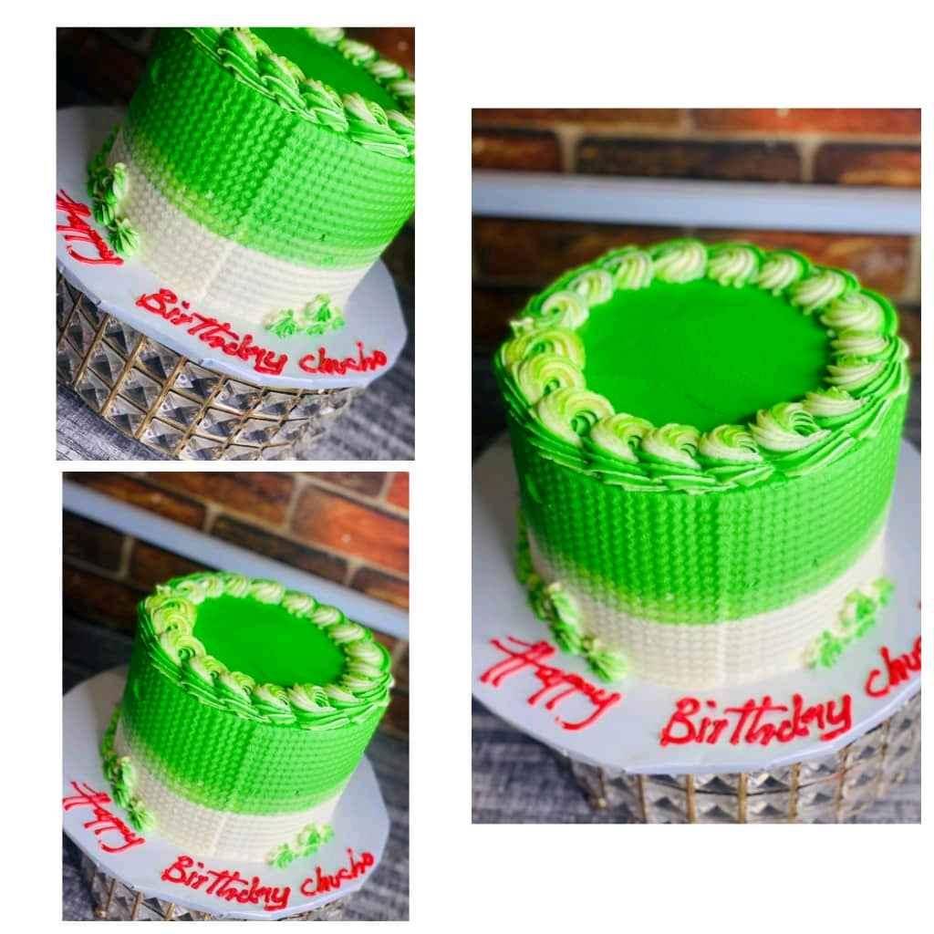 Green and cream cake for sale in Kampala - Yilick